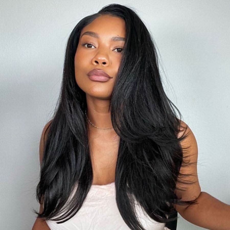 WOWANGEL Half Wig Yaki Straight Seamless Flip Over Wigs Beginner Friendly - Image 4